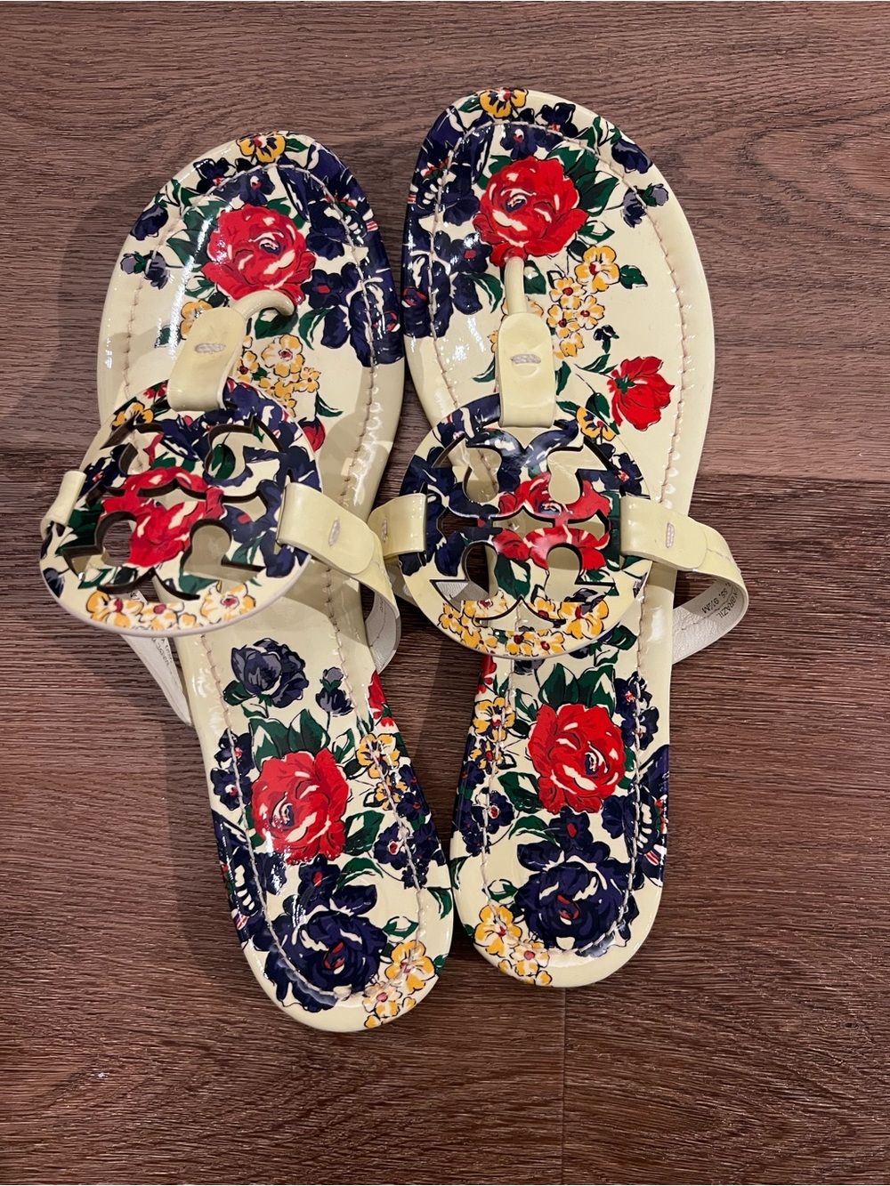 Tory Burch Miller Floral Patent Leather Sandals